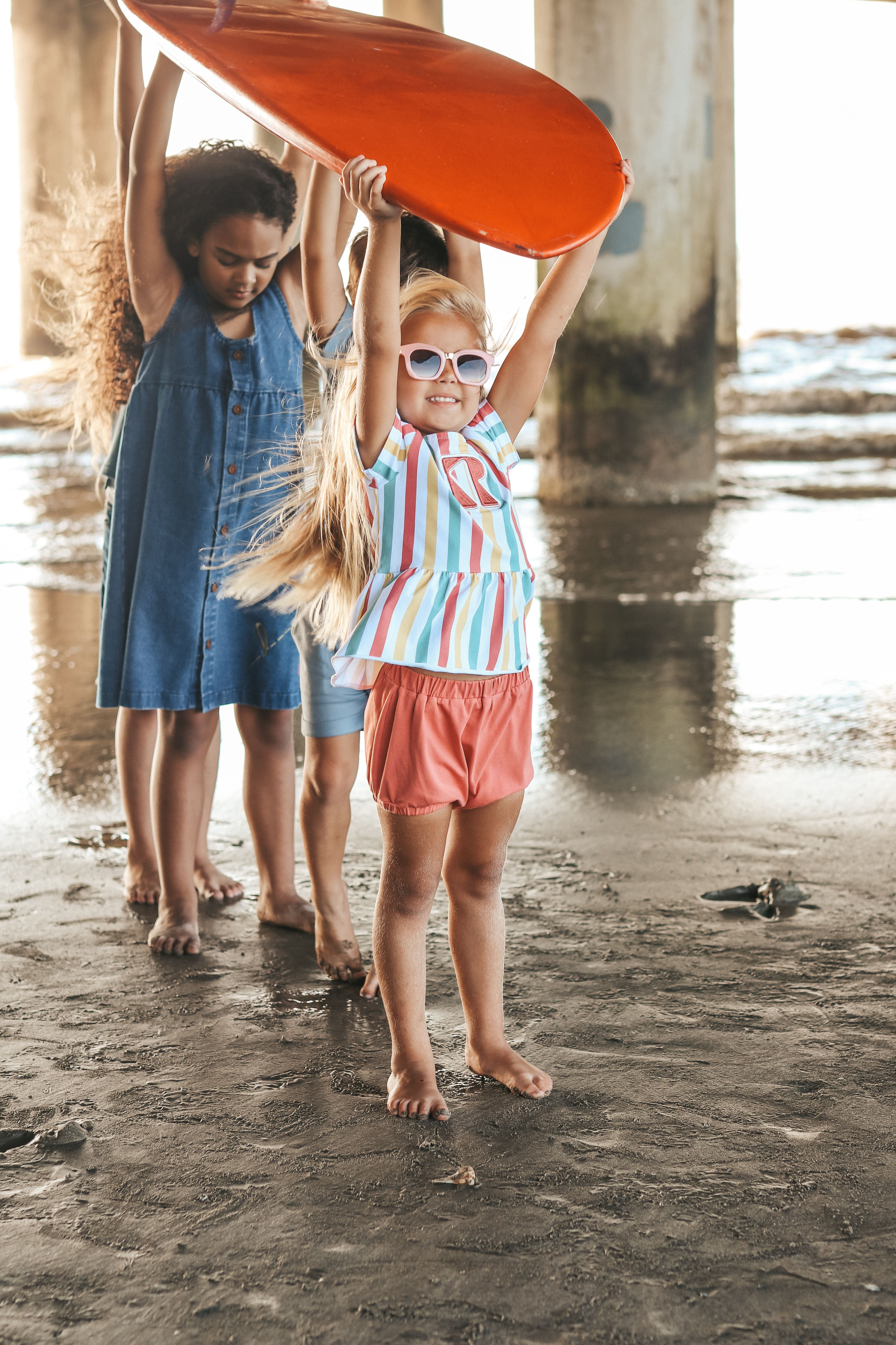 Retro Kis Summer Stripe Baby Girl Set