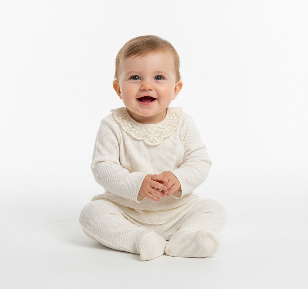 Baby Lace Collar Knit 2-Piece Set