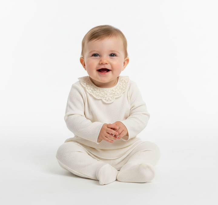 Baby Lace Collar Knit 2-Piece Set