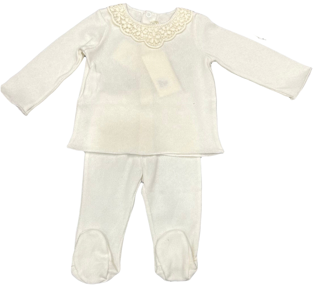 Baby Lace Collar Knit 2-Piece Set