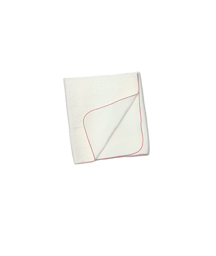 Latte Baby Jacquard Blanket with Colored Edge