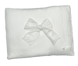 Latte Baby Jacquard Pillow with Eyelet Bow