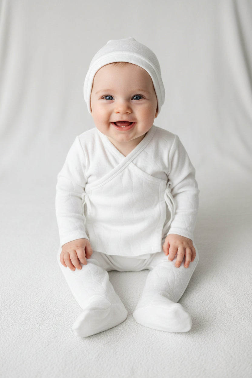 Latte Baby Quilted 3-Piece Wrap Set