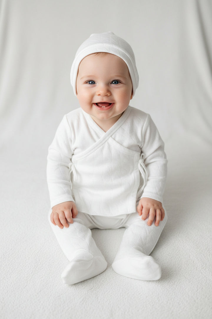 Latte Baby Quilted 3-Piece Wrap Set