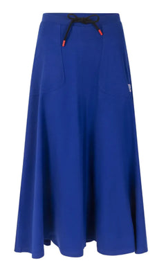 Blue skirt with a drawstring on a white background