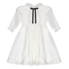 Little Parni - Girls Evening Bow Dress Long Sleeves