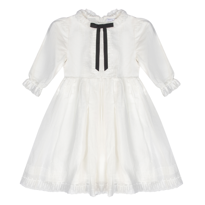 Little Parni - Girls Evening Bow Dress Long Sleeves