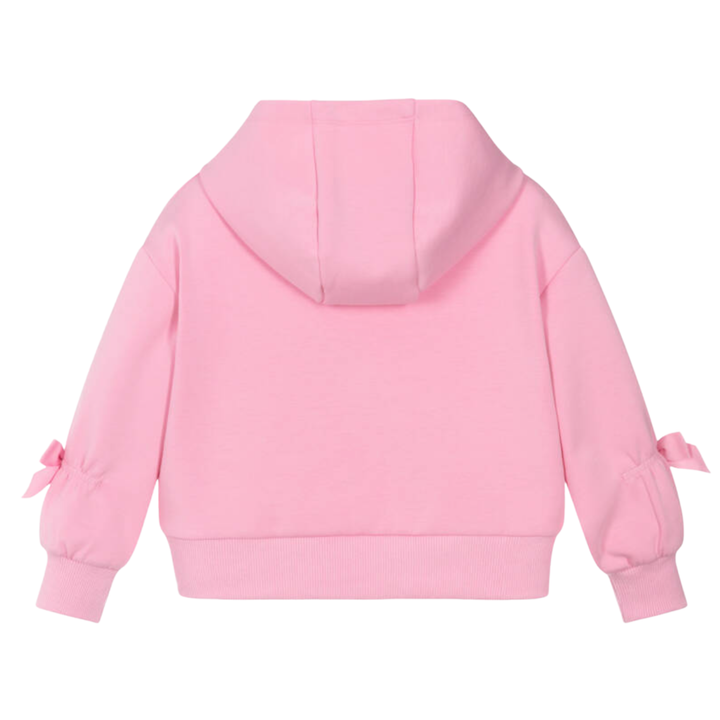 Lili Gaufrette Girls Pink Scuba Jersey Hoodie with Embroidered Logo