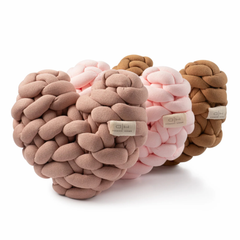 DH Knit Heart Knot Pillow