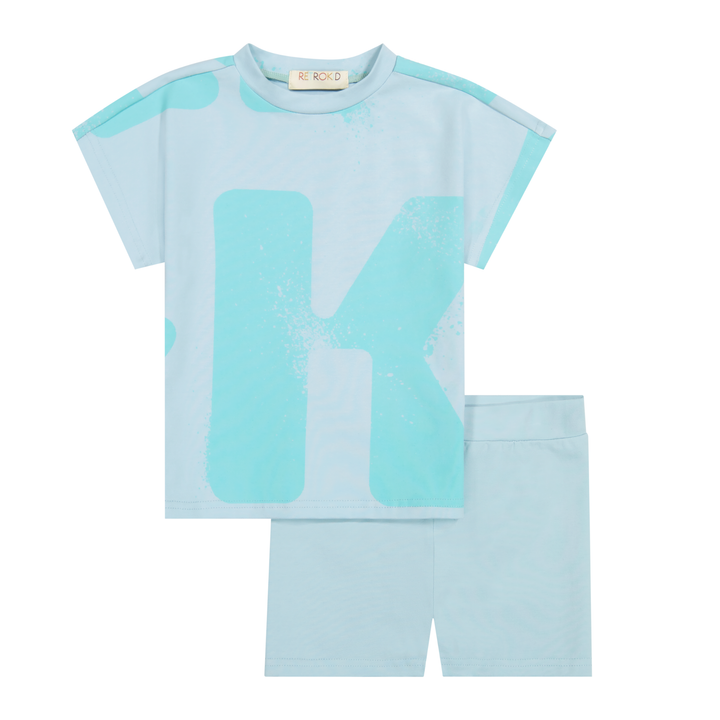 Tess Logo All Over Baby Boy T-Shirt & Shorts Set