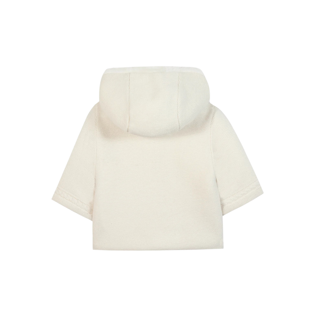 Tartine et Chocolat Cream Fur Lined Knit Jacket