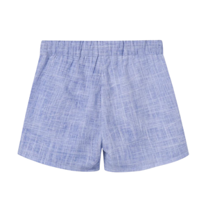 Nou Nelle Blue Linen Piped Short– Boys’ Classic Short