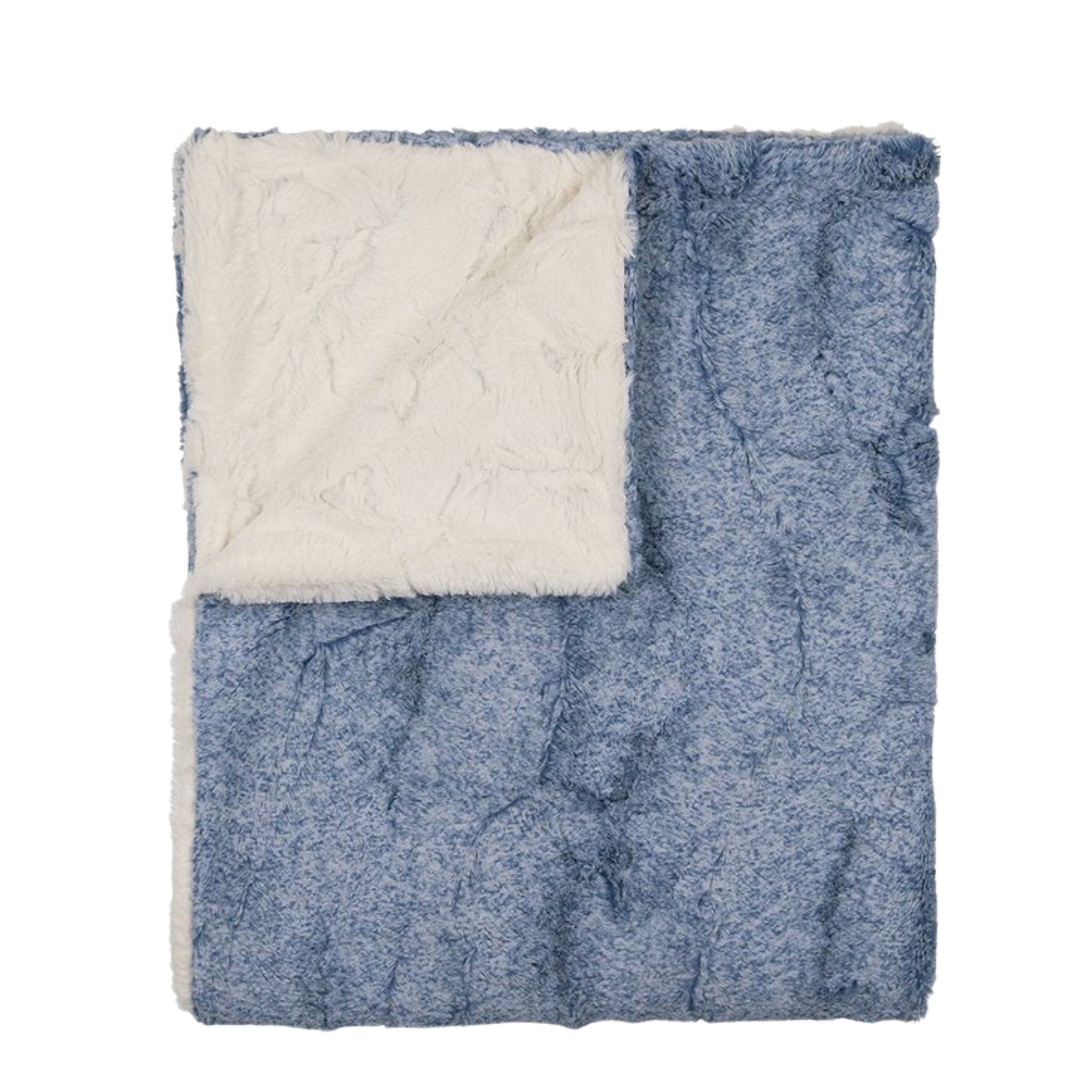 Baby Bluewash Heather & Natural Lux Fur Blanket by Peluche – Soft Cozy Layer