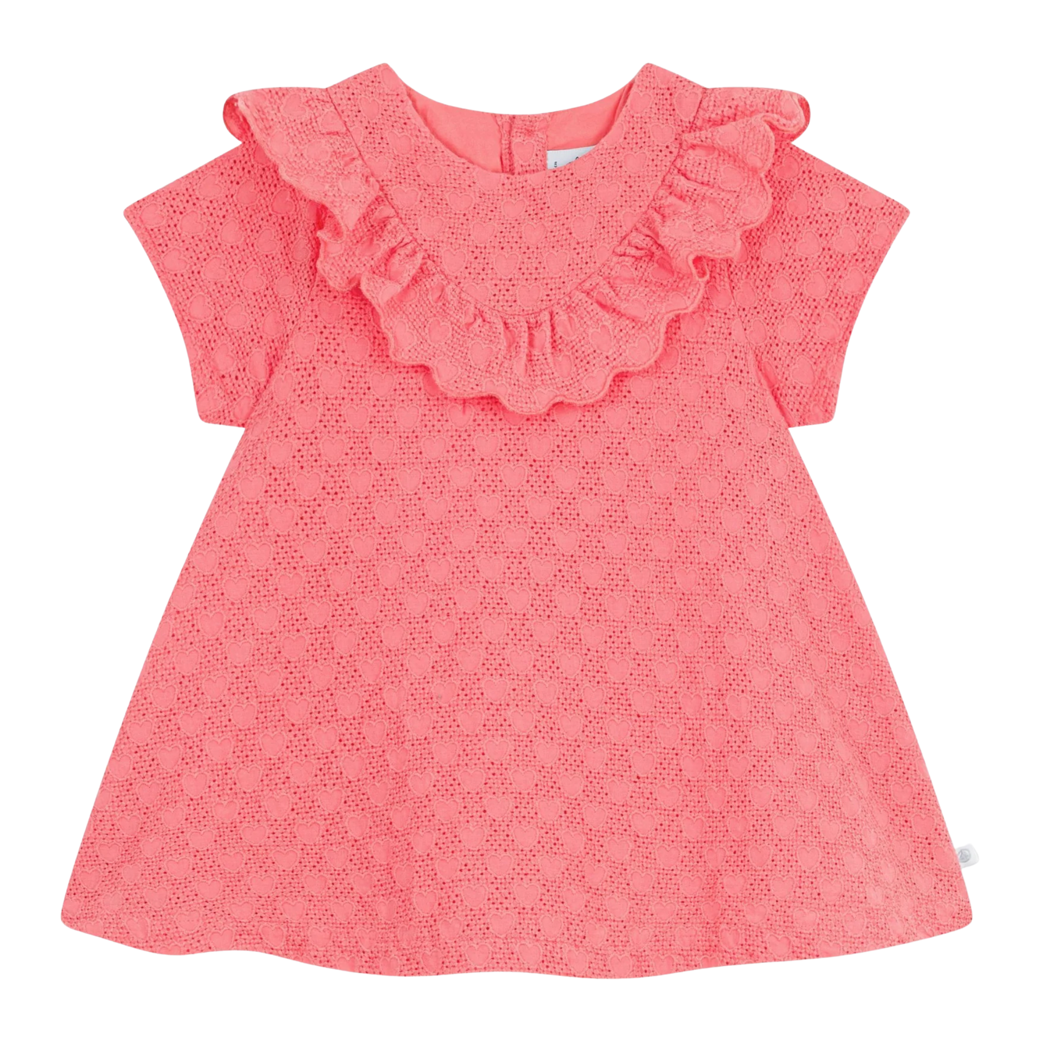 Petit Bateau - Baby Girl SS Eyelet Dress with Ruffles
