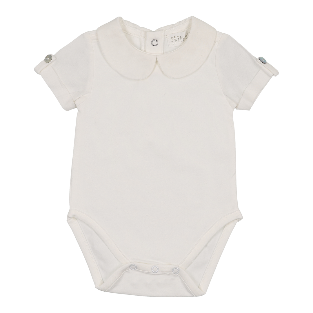 Peluche Bebe Onesie Short Rollover Sleeve Premium Neutral