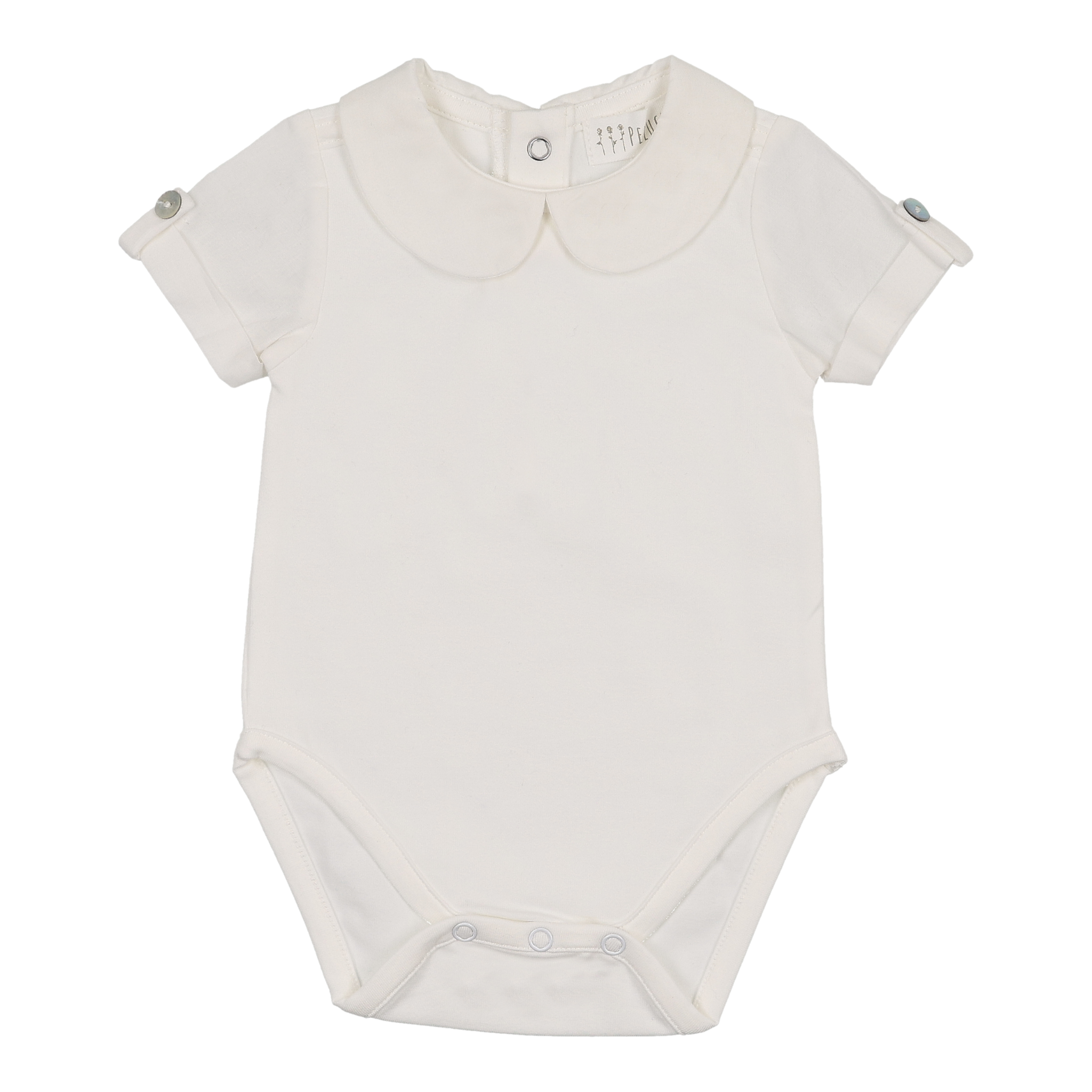 Peluche Bebe Onesie Short Rollover Sleeve Premium Neutral