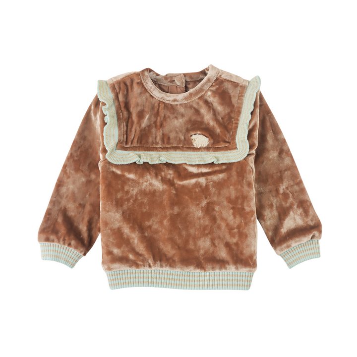 Leonie Baby‑Girl Ruffle Pullover – Soft Cotton Knit Top | Gingersnaps