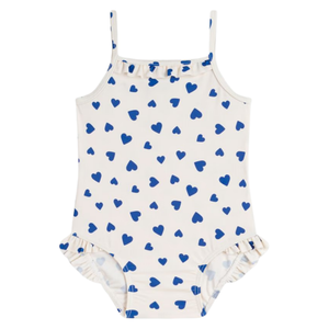 Petit Bateau - Baby Girl Heart Print Swimsuit