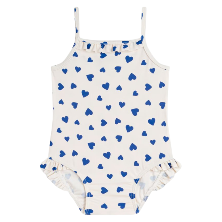 Petit Bateau Baby Girl Heart Print Swimsuit