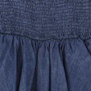 Smocked Tiered Denim Jumper