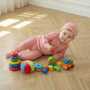 Dottie Lou - Blush Piping Footie Set