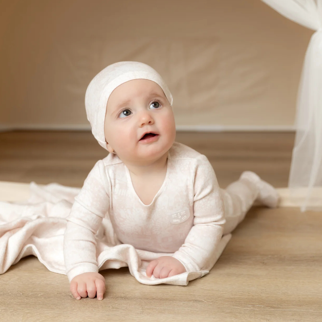 Bee and Dee - Botanical Footie/Beanie - Summer Pink