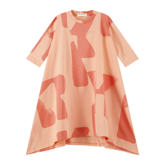 Tess Logo All Over Hi-Low Dress – 3/4 Sleeve