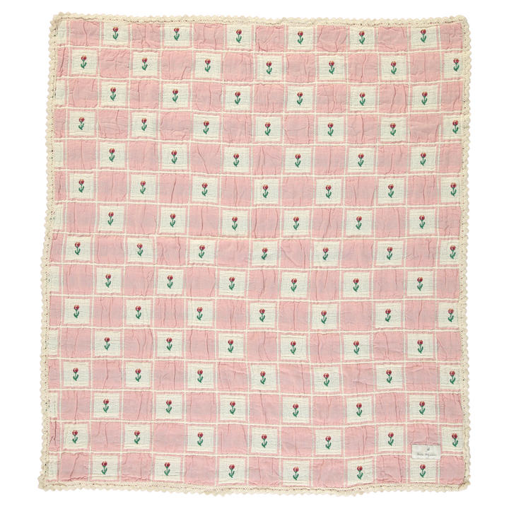 Bebe Organic Bella Blanket – Tulip Patchwork Knit Baby Blanket