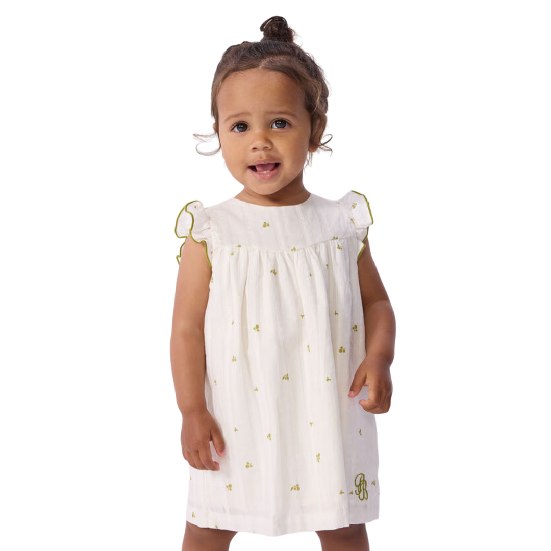 Petit Bateau Baby Girl Sleeveless Small Flower Print Dress