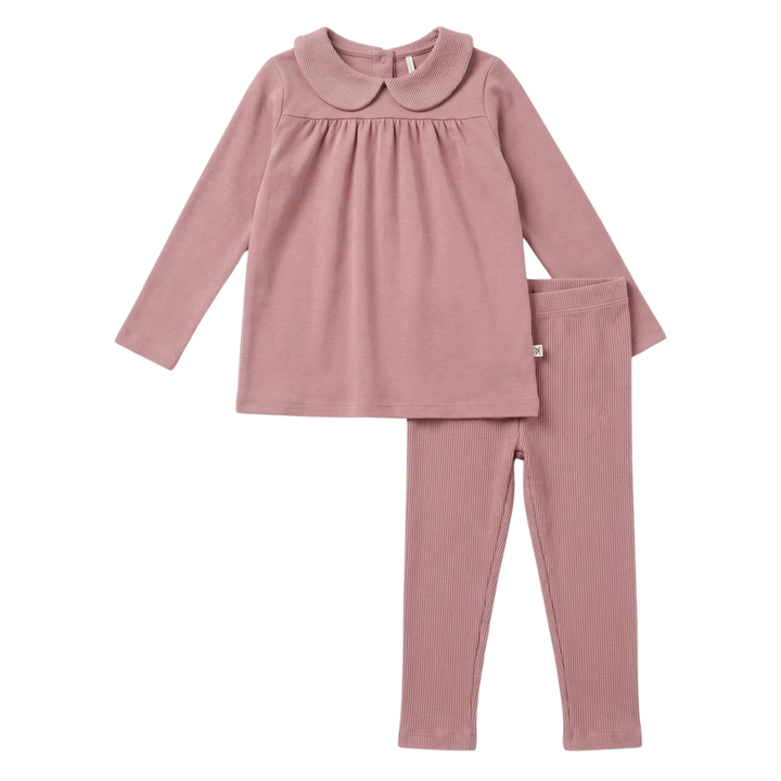 Dottie Lou - Mauve Classic Collar Loungewear Set