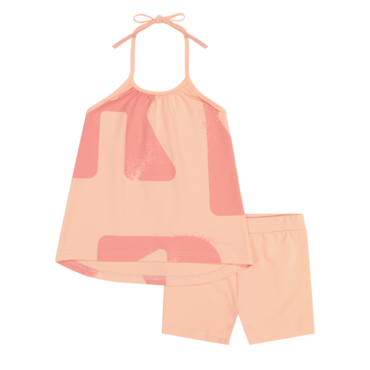 Tess Logo All Over Halter Baby Girl Set