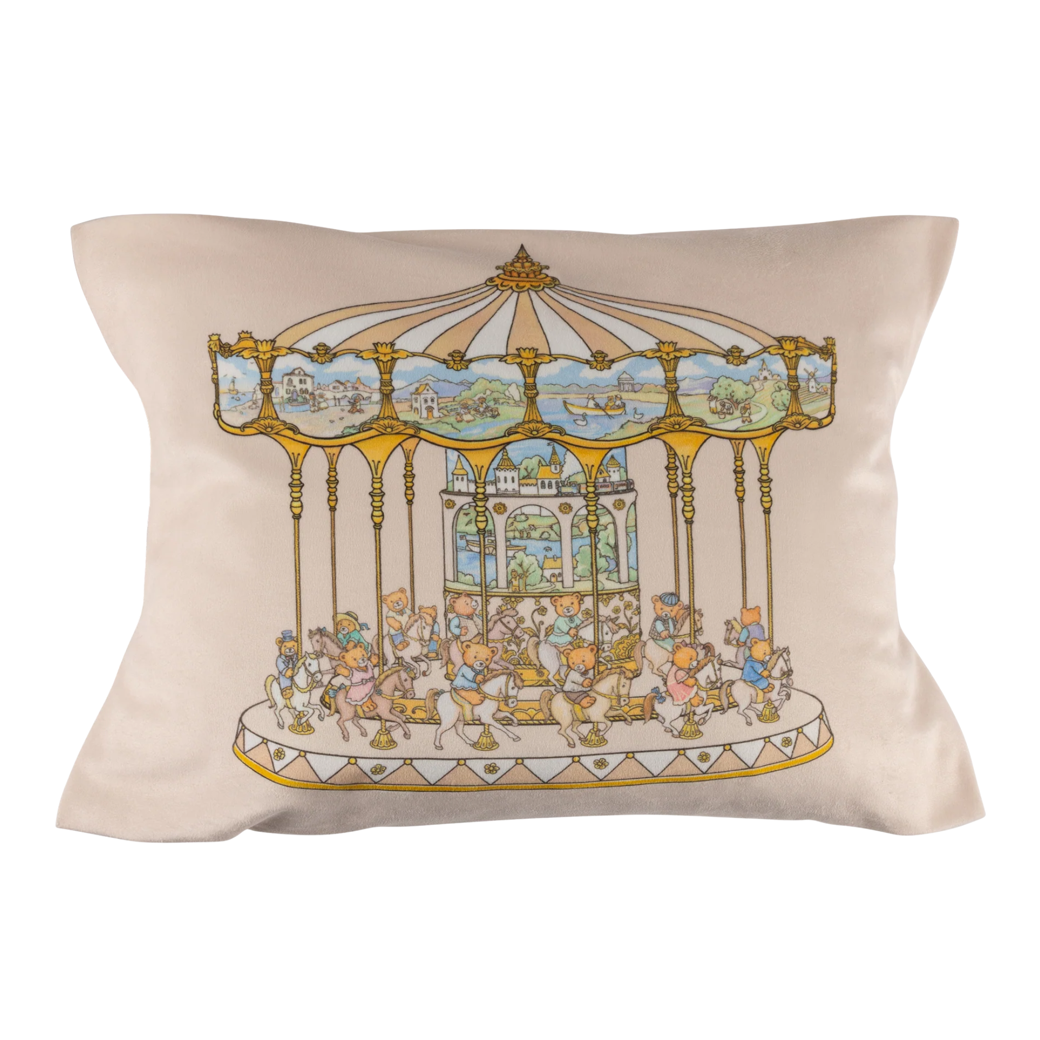 Teddy's Merry Go Cushion Vanilla Bean