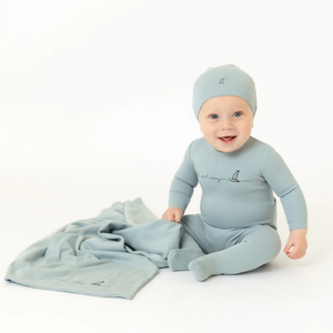 Bee and Dee - Let's Go Footie/Beanie - Blue Fog