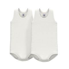 Petit Bateau - Baby Boy 2 Pack Tank Bodysuits