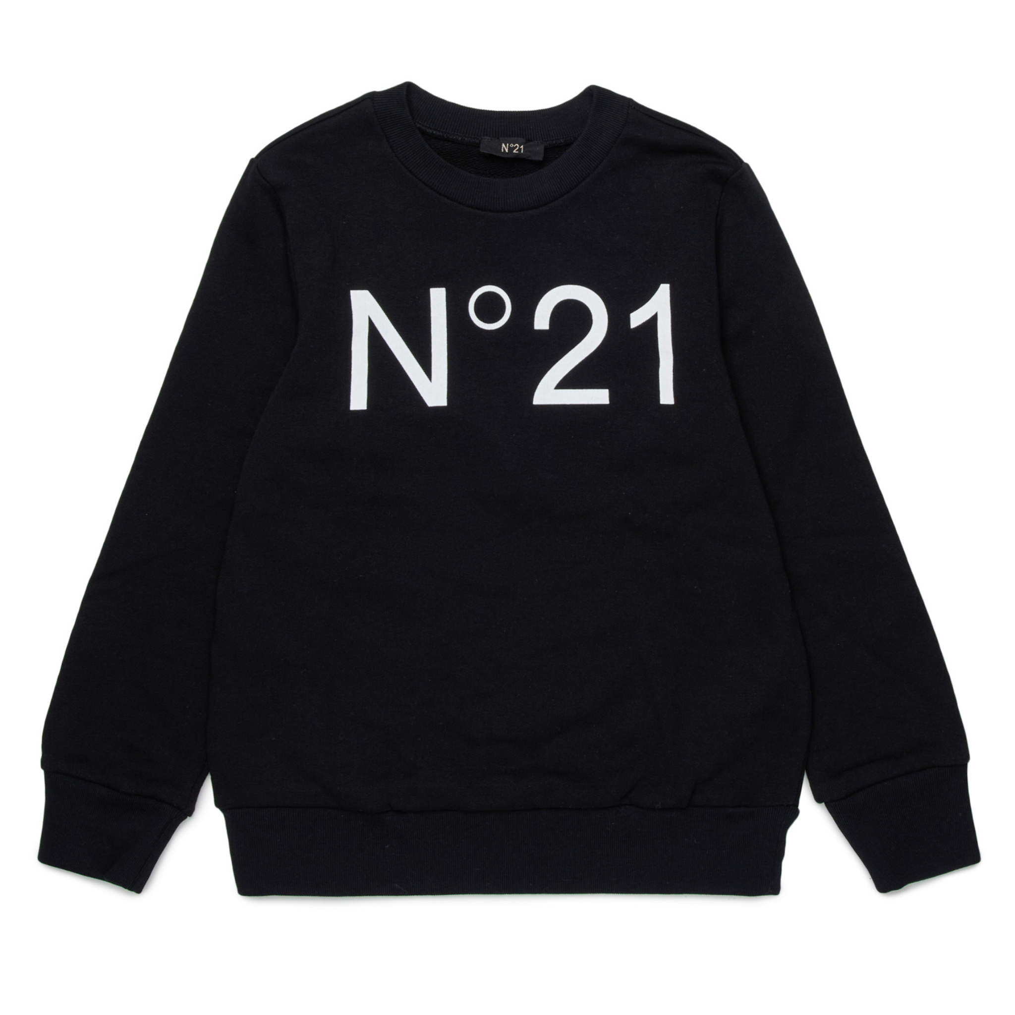 N21 Black Felpa Sweatshirt – Kids’ Designer Logo Pullover