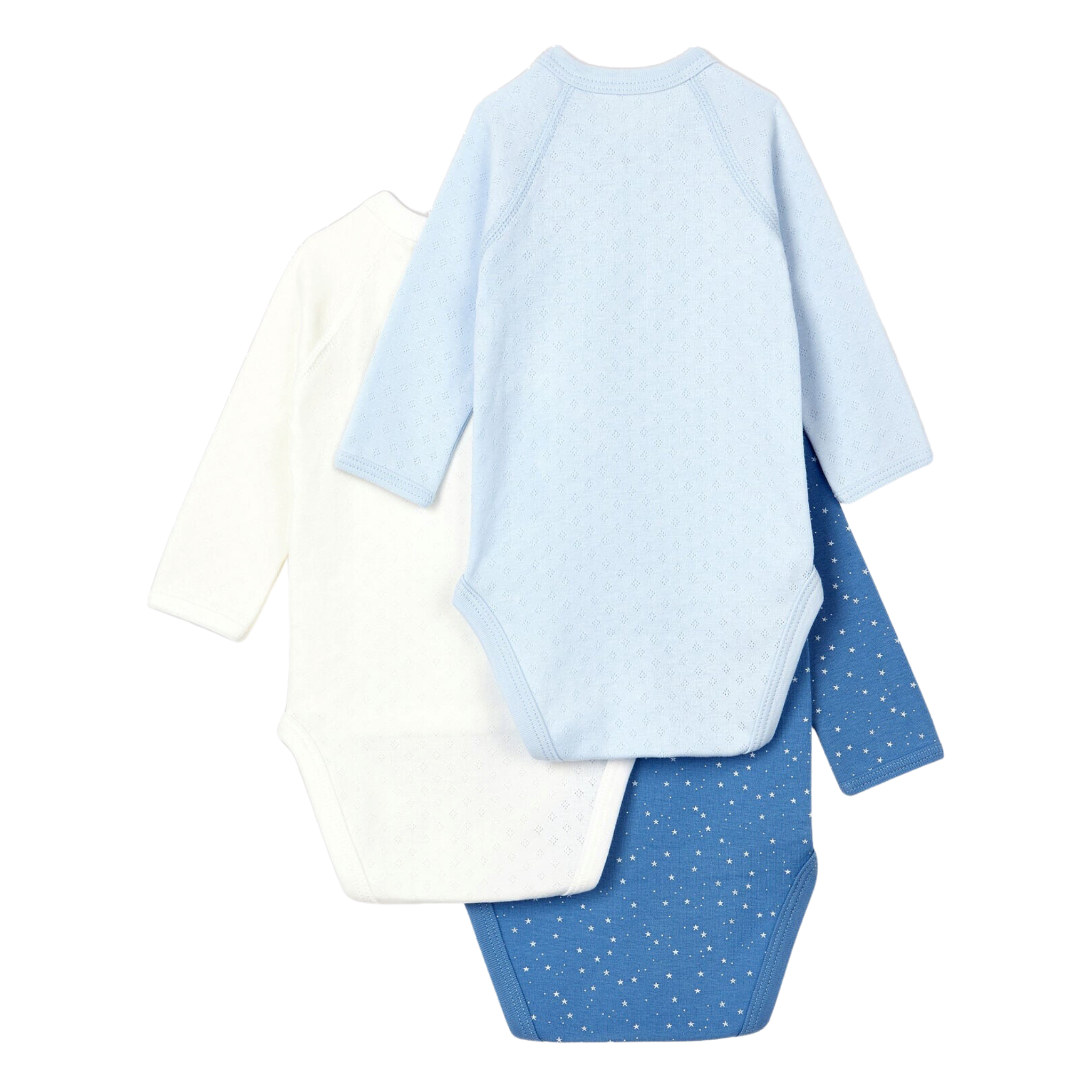 Petit Bateau - Long-Sleeved Bodysuit - Pack of 3