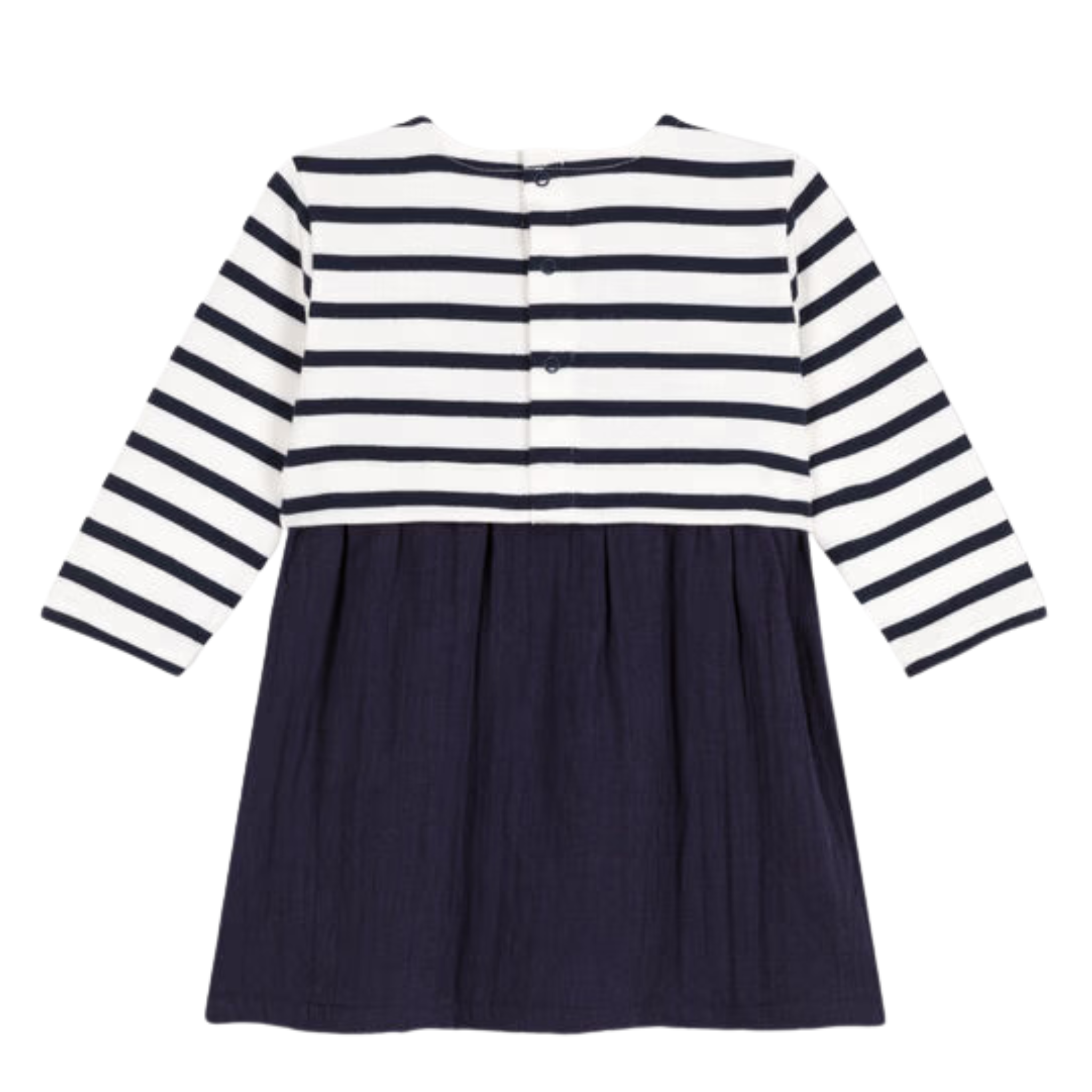 Petit Bateau - Baby Girl Stripe Long Sleeve Dress | Classic French Style