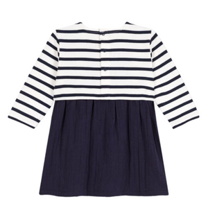 Petit Bateau - Baby Girl Stripe Long Sleeve Dress | Classic French Style