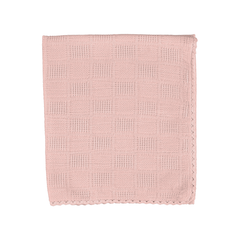 Bebe Organic Sky Blanket dusty rose squares soft baby blanket