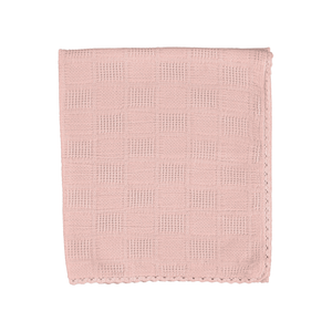 Bebe Organic Sky Blanket dusty rose squares soft baby blanket