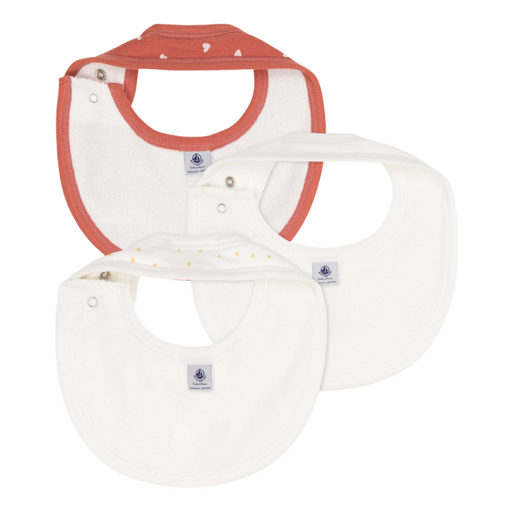 Petit Bateau | Pink Multi 3 Pc Baby Bib Set