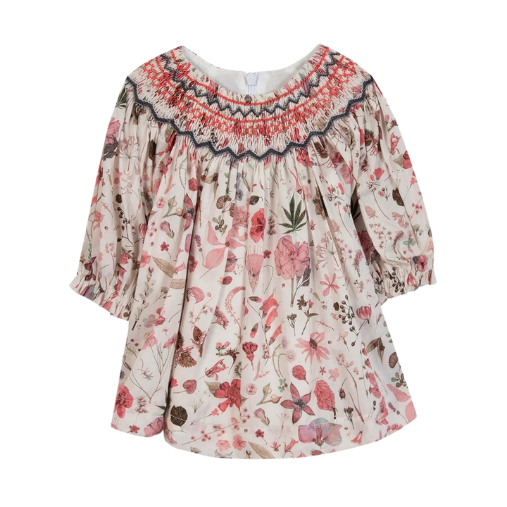 Tartine et Chocolat Liberty Print Smocked Dress | French Designer Cotton Dress for Girls