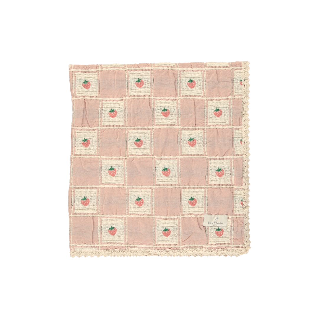 Bebe Organic Summer Strawberry Blanket – Soft Knit Baby Blanket