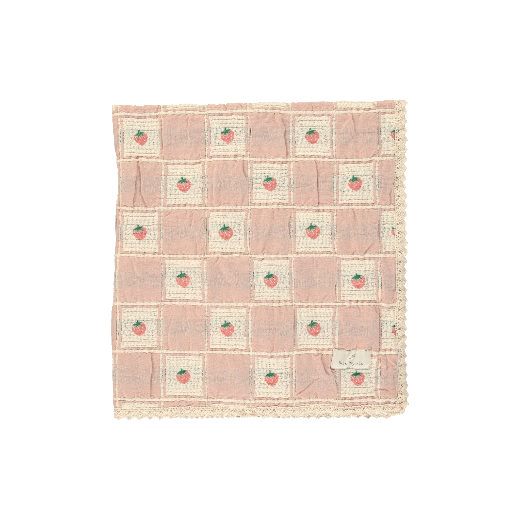 Bebe Organic Summer Strawberry Blanket – Soft Knit Baby Blanket