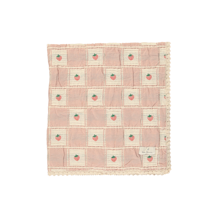Bebe Organic Summer Strawberry Blanket – Soft Knit Baby Blanket