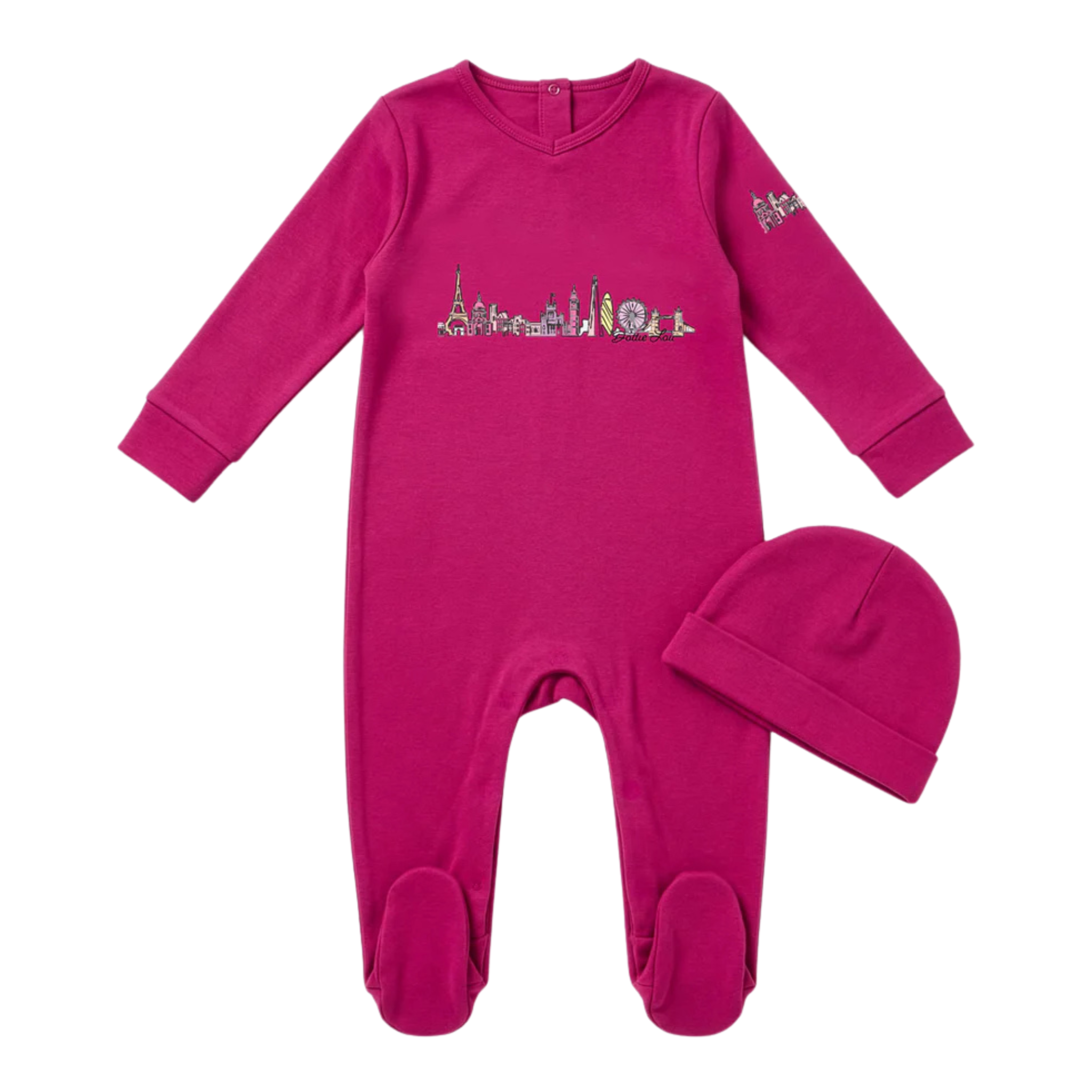 Dottie Lou - Fuchsia Global Dreamer Footie Set