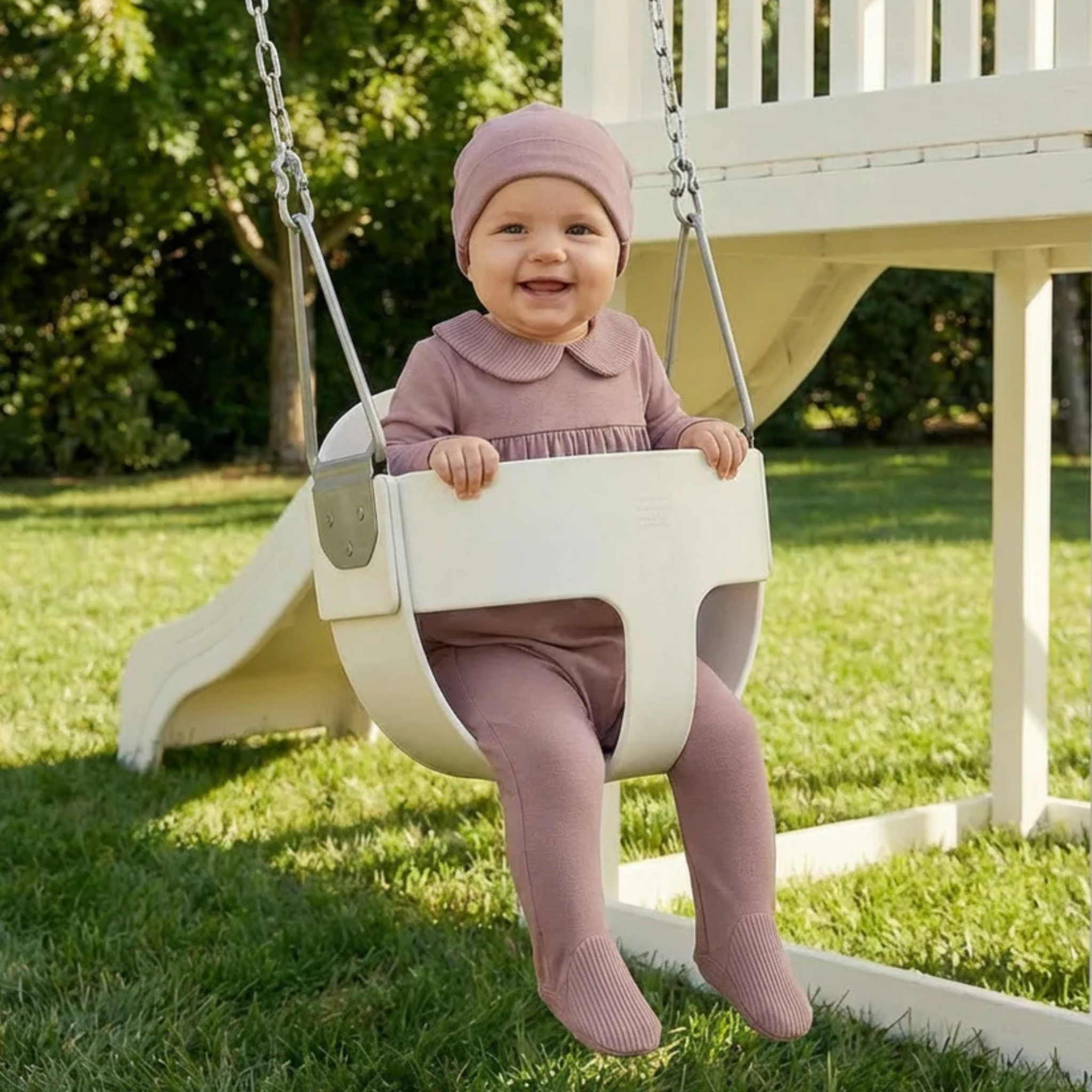Dottie Lou - Mauve Classic Collar Footie Set