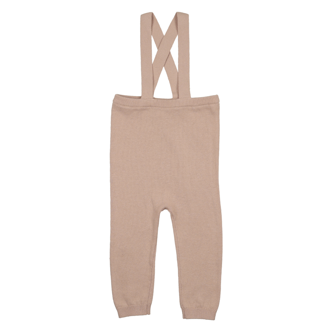 Peluche Bebe Knit Suspender Leggings Premium Neutral Knit Texture - Rose