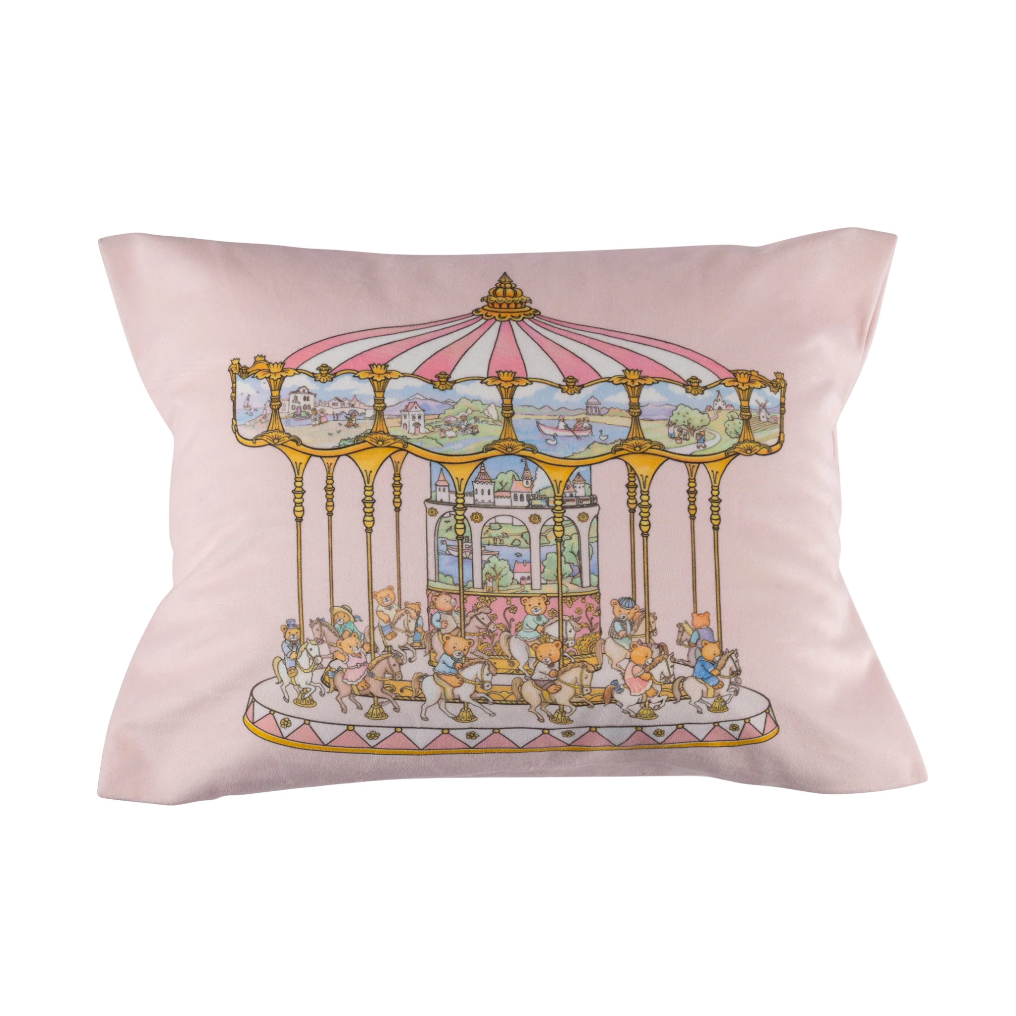 Teddy's Merry Go Cushion Sugary Pink