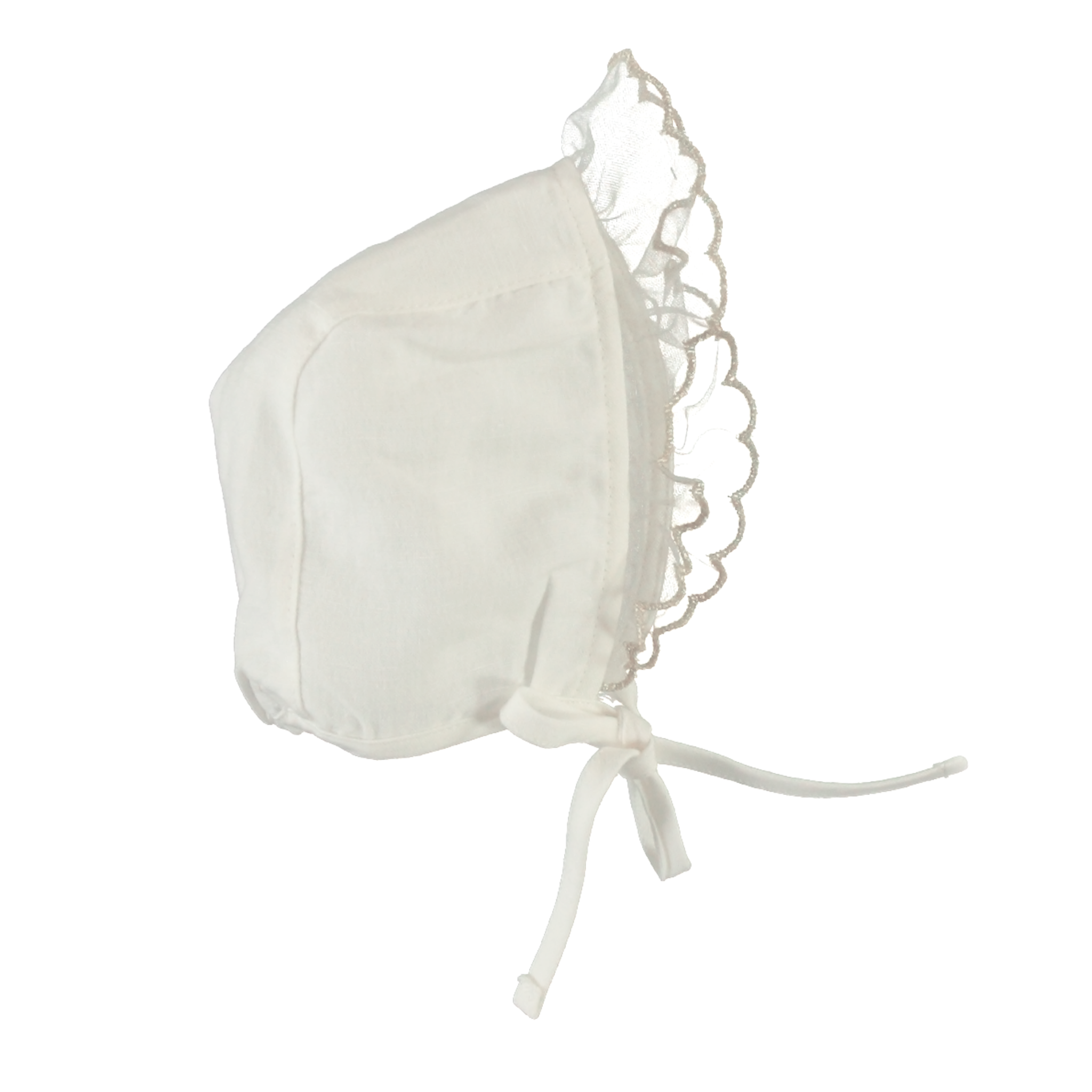 Bebe Organic Tulle Lou-Anne Bonnet – Embroidered Baby Bonnet